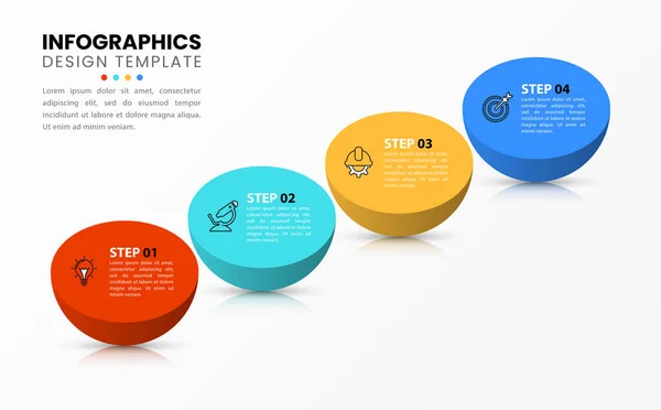 Plantilla Diseño Infográfico Concepto Creativo Con Pasos Puede Utilizar Para — Vector de stock