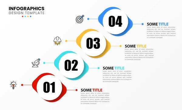 Templat Desain Infografis Konsep Kreatif Dengan Langkah Dapat Digunakan Untuk - Stok Vektor