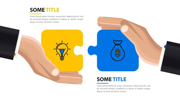 Infographic Design Template Agreement Two Traders Vector Illustration — Stock Vector