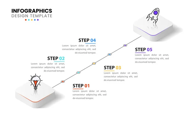 Plantilla Diseño Infográfico Concepto Creativo Con Pasos Puede Utilizar Para — Archivo Imágenes Vectoriales
