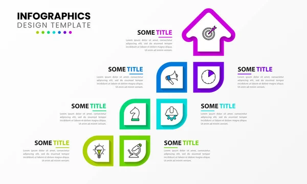 Plantilla Diseño Infográfico Concepto Negocio Con Pasos Puede Utilizar Para — Vector de stock