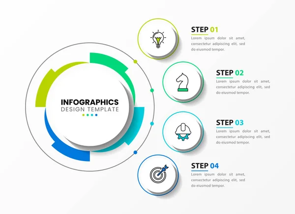 Plantilla Diseño Infográfico Concepto Creativo Con Pasos Puede Utilizar Para — Vector de stock