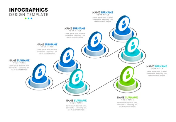 Modèle Conception Infographie Organigramme Hiérarchie Des Affaires Illustration Vectorielle — Image vectorielle