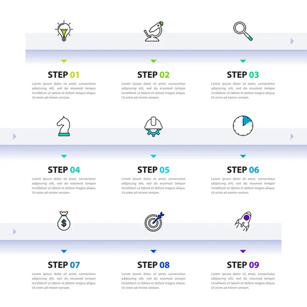 Plantilla Diseño Infográfico Concepto Línea Tiempo Con Pasos Puede Utilizar — Vector de stock