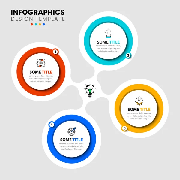 Infographic Πρότυπο Σχεδιασμού Δημιουργική Ιδέα Βήματα Μπορεί Χρησιμοποιηθεί Για Διάταξη — Διανυσματικό Αρχείο