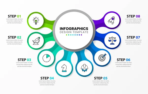 Plantilla Diseño Infográfico Concepto Creativo Con Pasos Puede Utilizar Para — Archivo Imágenes Vectoriales