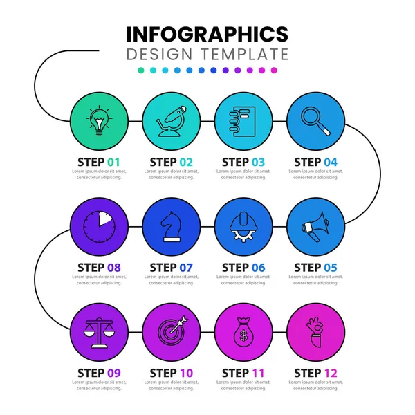 Modelo Design Infográfico Conceito Linha Tempo Com Passos Pode Ser — Vetor de Stock