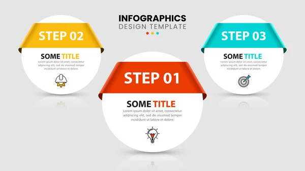 Plantilla Diseño Infográfico Concepto Creativo Con Pasos Puede Utilizar Para — Vector de stock