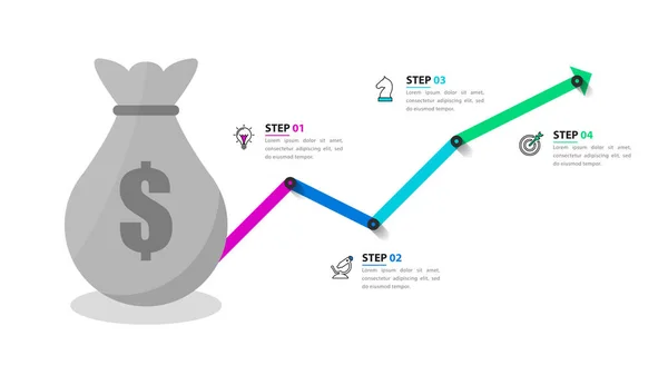 Plantilla Diseño Infográfico Concepto Creativo Con Pasos Puede Utilizar Para — Archivo Imágenes Vectoriales