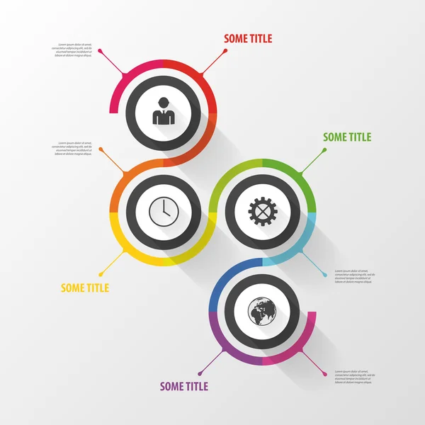 Modelo infográfico abstrato colorido. Elementos de design. Vetor —  Vetores de Stock