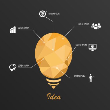 Infographic şablon üçgen ışık. Vektör