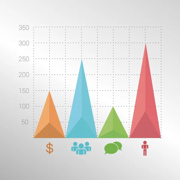 Elementos coloridos do diagrama infográfico com triângulo — Vetor de Stock