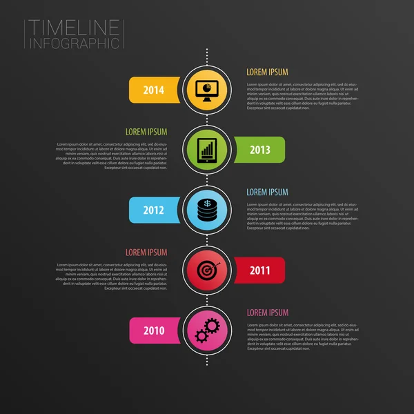 Infographic moderne horizontale tijdlijn ontwerpsjabloon. Pictogrammen — Stockvector