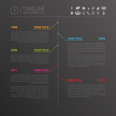 Modern yatay zaman çizelgesi tasarım şablonu. Vektör