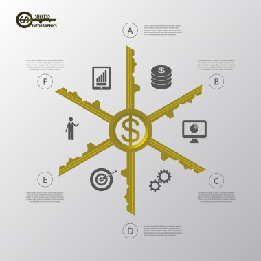 Infographic. İş başarı kavramı şablonu. vektör