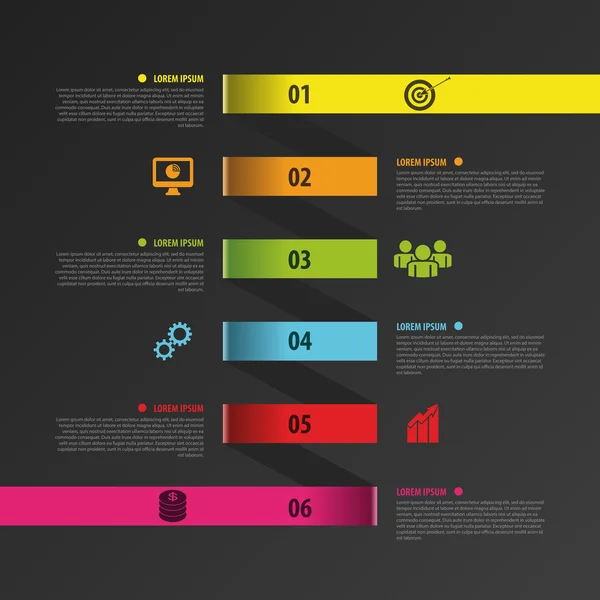 Infographic σπείρα επιχειρηματικό πρότυπο με ετικέτες χαρτί. Διάνυσμα — Διανυσματικό Αρχείο