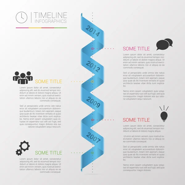 Vector de diseño de infografías mínimas con espiral — Vector de stock