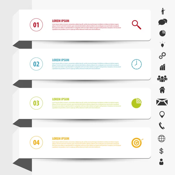 Design modello di banner puliti. Vettore infografico con icone — Vettoriale Stock