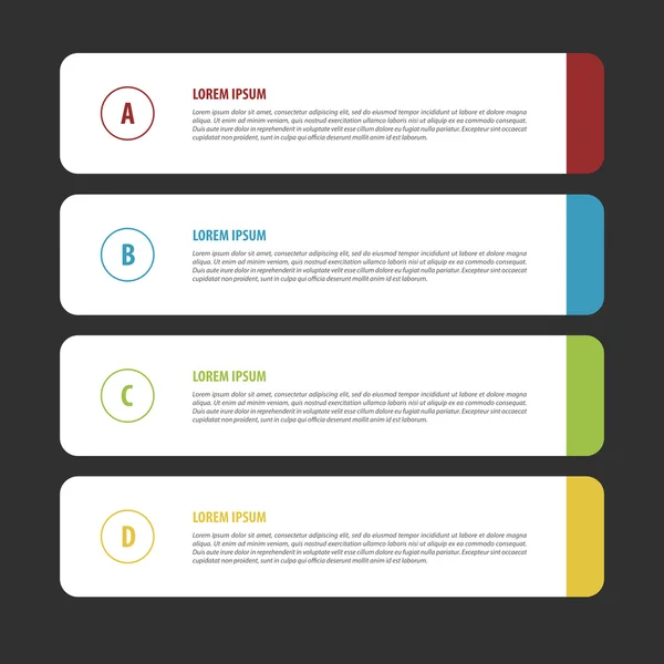 Farbenfrohe, saubere Banner mit Symbolen. Infografik-Vektor — Stockvektor