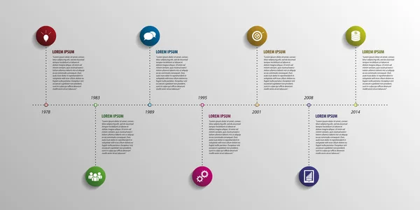 Timeline infographic elements. Vector with icons — Stock Vector