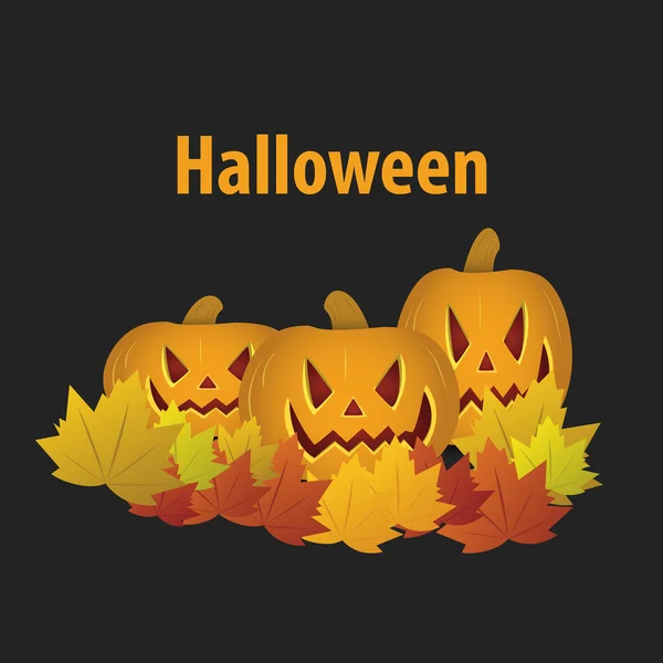 Feliz Halloween con calabaza. banner o invitación. Vector — Archivo Imágenes Vectoriales