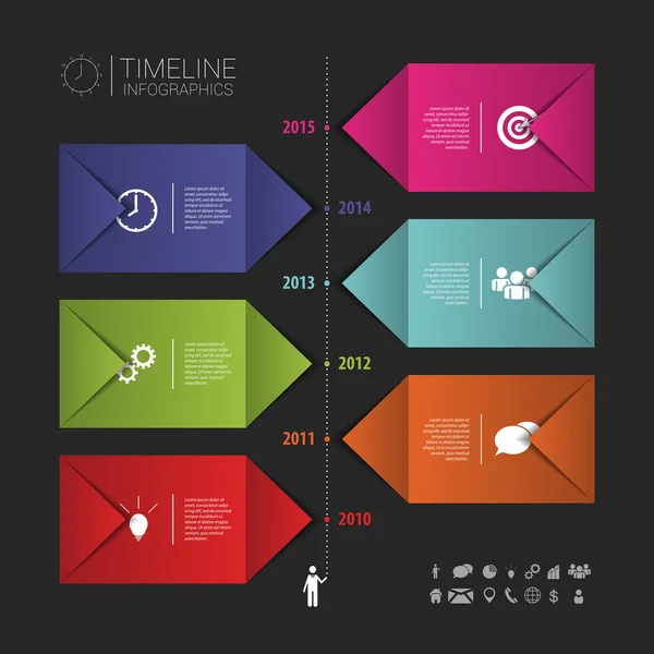 Plana línea de tiempo abstracta colorido vector de infografías. Banner — Vector de stock
