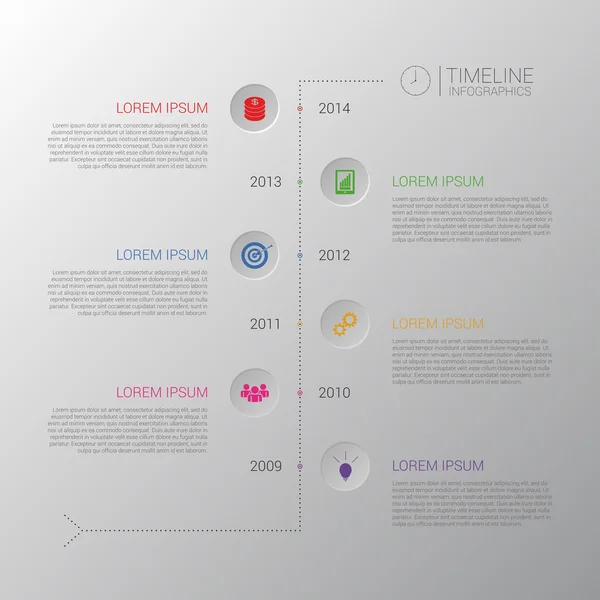 Infografía de la línea temporal. Plantilla de negocio con icono. Vector — Archivo Imágenes Vectoriales