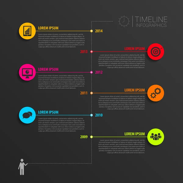 Elementos infográficos da linha do tempo. Vetor com ícones — Vetor de Stock