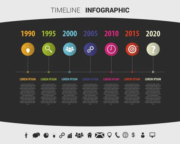 Plantilla de diseño infográfico de línea de tiempo. Vector — Vector de stock