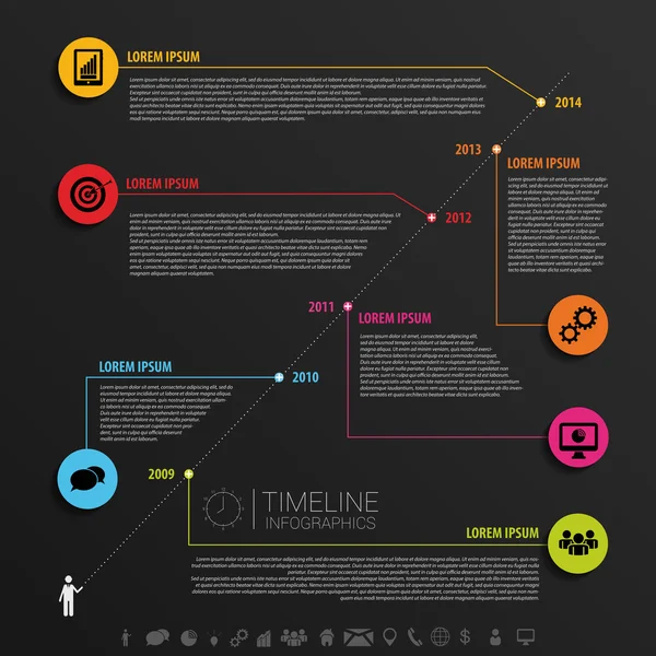 Πρότυπο σχεδίασης infographic λωρίδα χρόνου. Διάνυσμα — Διανυσματικό Αρχείο
