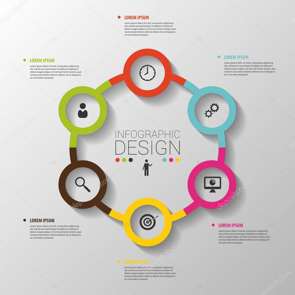 Circle business concepts with icons. Template. Vector