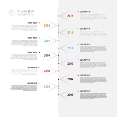 Renkli soyut zaman çizelgesi infographics. Vektör çizim