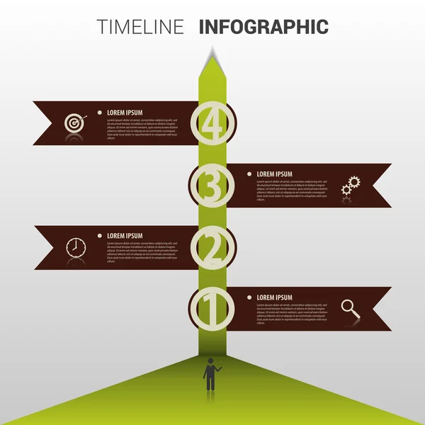 Cronología de la infografía Elemento. Plantilla. Vector — Archivo Imágenes Vectoriales