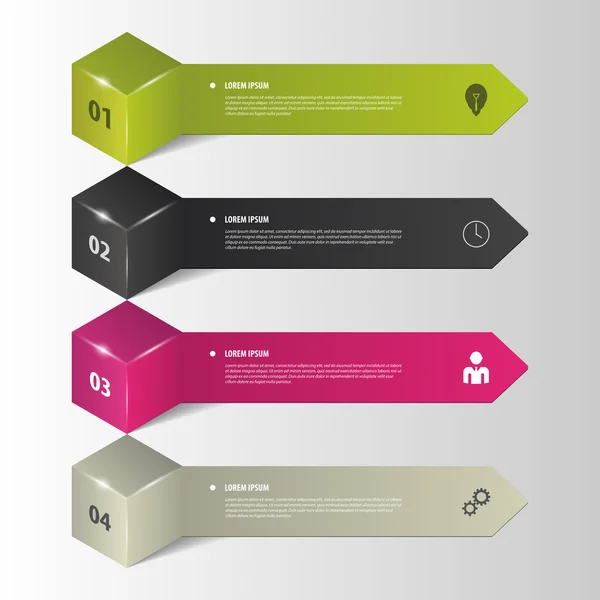 Infográficos. Opções de passo de negócios. Ilustração vetorial — Vetor de Stock