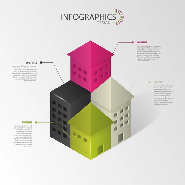 Infografiken. Abstraktes Haus. Vektorillustration — Stockvektor