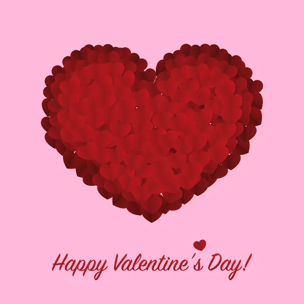 Paper vector hearts with Happy Valentines Day text — Stock Vector