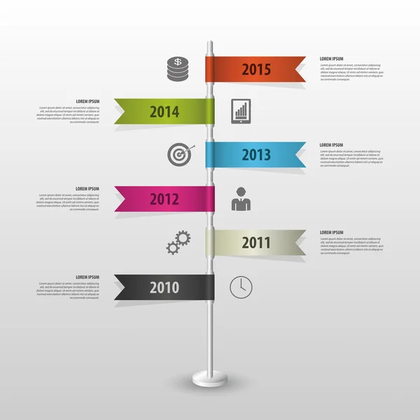 Infografiki osi czasu. Flagi. Ilustracja wektorowa. — Wektor stockowy