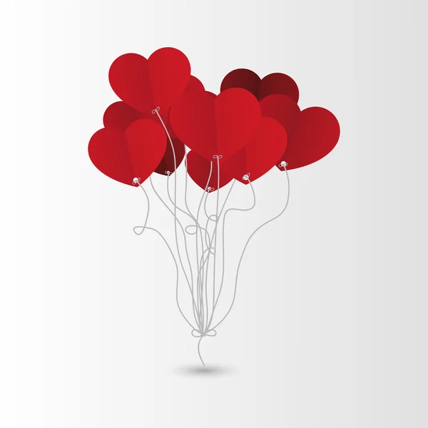 Valentines Day Heart Balloons. Background. Vector — Stock Vector