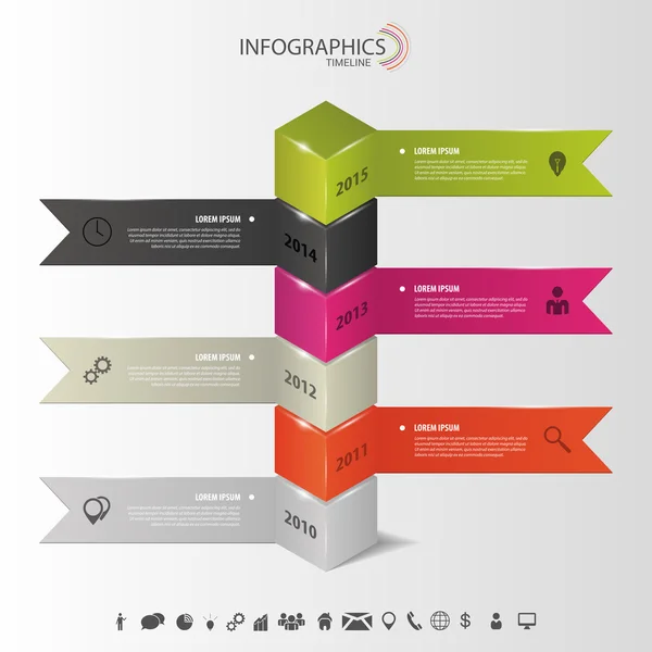 Moderne infographics. Tijdlijn sjabloon vector — Stockvector