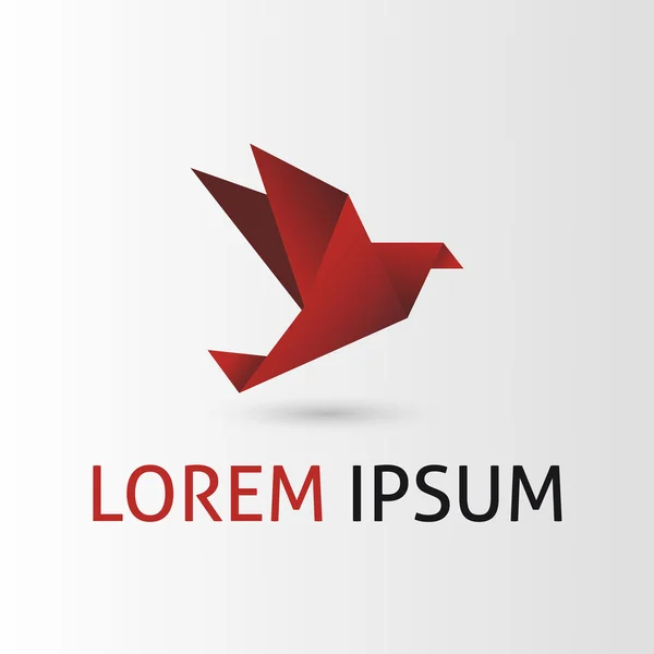 Origami kuş logosu. Soyut. Vektör çizim