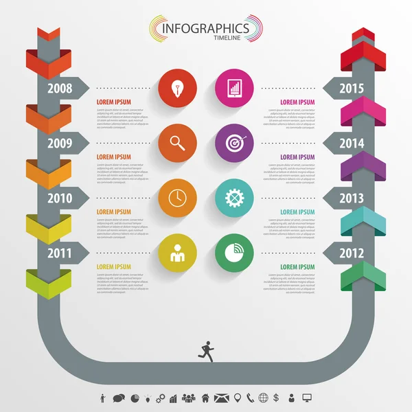 Chronologie Infographie, Modèle de conception vectorielle — Image vectorielle