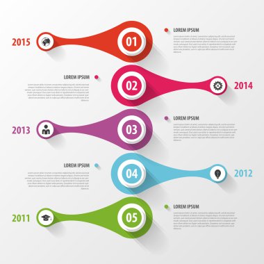 Renkli soyut zaman çizelgesi infographics. Vektör çizim