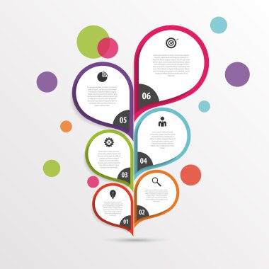 Soyut Infographic çiçek şablon. Renkli. Vektör
