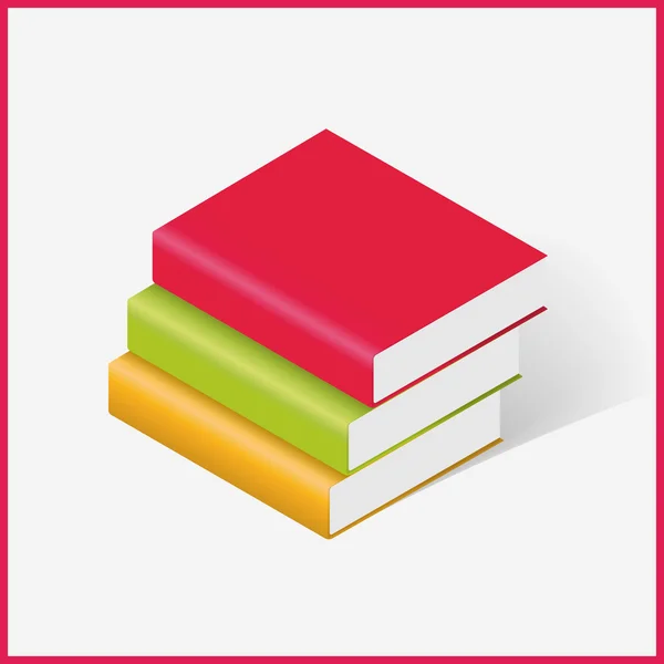 Stack of multicolored books — Stock Vector