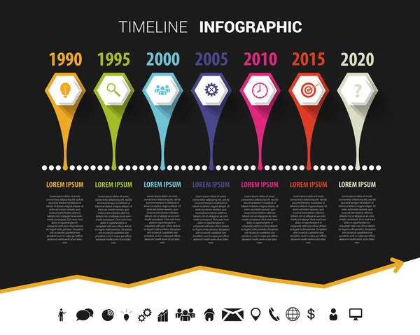 Plantilla de diseño infográfico de línea de tiempo. Ilustración vectorial — Archivo Imágenes Vectoriales