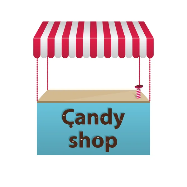 Tienda de dulces. Texto de chocolate. Vector — Vector de stock