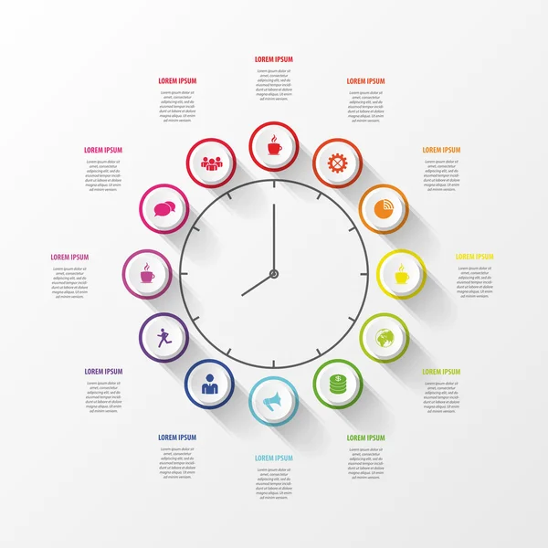 Modern work time management planning infographics — Stock Vector