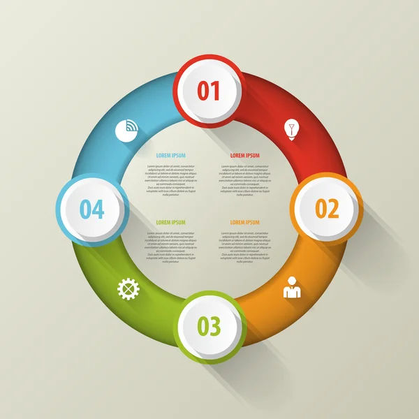 Infographie en cercle vectoriel. Modèle d'entreprise — Image vectorielle