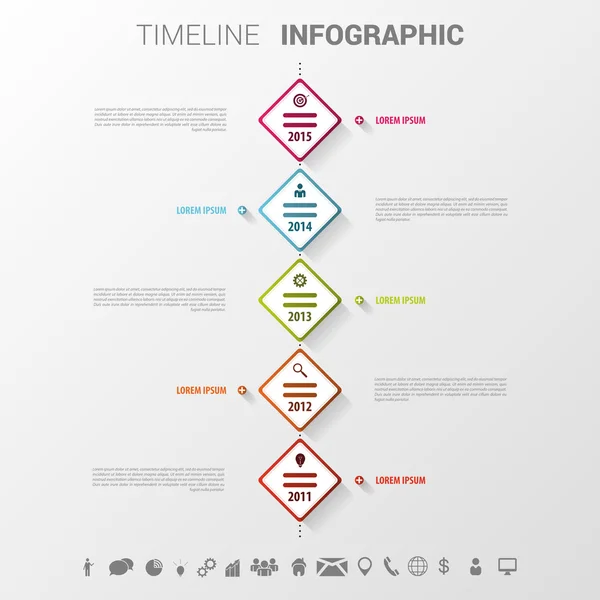 Moderne infographics sjabloon. Tijdlijn. Vector — Stockvector