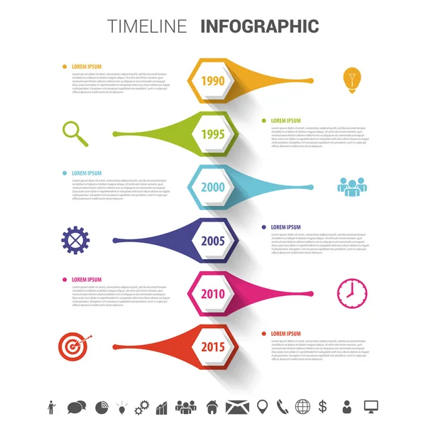 Timeline infographic design template. Vector illustration — Stock Vector